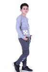 Uzun Kollu Off White X Yazı Baskılı Erkek Çocuk Alt-Üst Takım