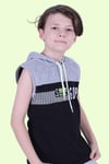 Yazı Baskılı Erkek Çocuk Kapüşonlu T-shirt