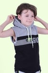 Yazı Baskılı Erkek Çocuk Kapüşonlu T-shirt
