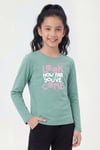 Yuvarlak Yaka Baskı Detaylı Uzun Kollu Kız Çocuk Sweatshirt