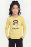 Yuvarlak Yaka Baskı Detaylı Uzun Kollu Kız Çocuk Sweatshirt