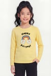 Yuvarlak Yaka Baskı Detaylı Uzun Kollu Kız Çocuk Sweatshirt