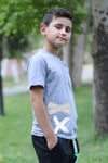 Yuvarlak Yaka Baskılı Sıfır Yaka T-shirt