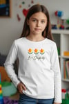 YUVARLAK YAKA ÇİÇEK BASKI DETAYLI KIZ ÇOCUK SWEATSHİRT