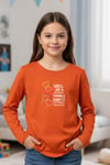 YUVARLAK YAKA GİRLS BASKI DETAYLI KIZ ÇOCUK SWEATSHİRT