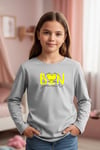 YUVARLAK YAKA KALP BASKI DETAYLI KIZ ÇOCUK SWEATSHİRT