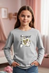 YUVARLAK YAKA KALP BASKILI KIZ ÇOCUK SWEATSHİRT