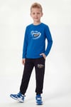 Yuvarlak Yaka Sweatshirt Paça Lastikli Eşofman Alt Baskılı Uzun Kollu Erkek Çocuk Alt Üst Takım