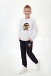Yuvarlak Yaka Sweatshirt Paça Lastikli Eşofman Alt Baskılı Uzun Kollu Erkek Çocuk Alt Üst Takım