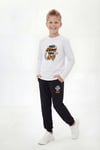 Yuvarlak Yaka Sweatshirt Paça Lastikli Eşofman Alt Baskılı Uzun Kollu Erkek Çocuk Alt Üst Takım