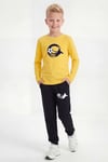 Yuvarlak Yaka Sweatshirt Paça Lastikli Eşofman Alt Baskılı Uzun Kollu Erkek Çocuk Alt Üst Takım