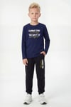 Yuvarlak Yaka Sweatshirt Paça Lastikli Eşofman Alt Baskılı Uzun Kollu Erkek Çocuk Alt Üst Takım