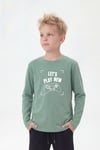 Yuvarlak Yaka Uzun Kollu Baskı Detaylı Erkek Çocuk Sweatshirt
