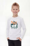 Yuvarlak Yaka Uzun Kollu Baskı Detaylı Erkek Çocuk Sweatshirt