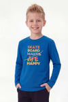 Yuvarlak Yaka Uzun Kollu Baskı Detaylı Erkek Çocuk Sweatshirt