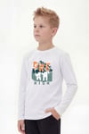 Yuvarlak Yaka Uzun Kollu Baskı Detaylı Erkek Çocuk Sweatshirt
