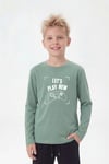 Yuvarlak Yaka Uzun Kollu Baskı Detaylı Erkek Çocuk Sweatshirt