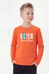 Yuvarlak Yaka Uzun Kollu Baskı Detaylı Erkek Çocuk Sweatshirt