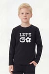 Yuvarlak Yaka Uzun Kollu Baskı Detaylı Erkek Çocuk Sweatshirt