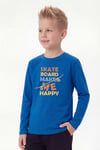 Yuvarlak Yaka Uzun Kollu Baskı Detaylı Erkek Çocuk Sweatshirt