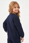 Yuvarlak Yakalı Beli Lastikli Kısa Bel Kız Çocuk Sweatshirt