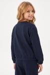 Yuvarlak Yakalı Beli Lastikli Kısa Bel Kız Çocuk Sweatshirt
