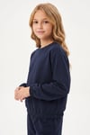 Yuvarlak Yakalı Beli Lastikli Kısa Bel Kız Çocuk Sweatshirt
