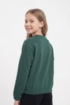 Yuvarlak Yakalı Beli Lastikli Kısa Bel Kız Çocuk Sweatshirt