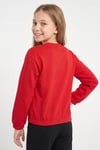 Yuvarlak Yakalı Beli Lastikli Kısa Bel Kız Çocuk Sweatshirt