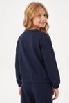 Yuvarlak Yakalı Beli Lastikli Kısa Bel Kız Çocuk Sweatshirt