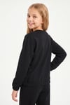 Yuvarlak Yakalı Beli Lastikli Kısa Bel Kız Çocuk Sweatshirt
