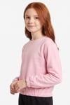 Yuvarlak Yakalı Beli Lastikli Kısa Bel Kız Çocuk Sweatshirt