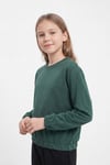 Yuvarlak Yakalı Beli Lastikli Kısa Bel Kız Çocuk Sweatshirt