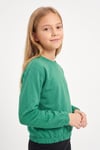 Yuvarlak Yakalı Beli Lastikli Kısa Bel Kız Çocuk Sweatshirt