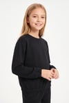 Yuvarlak Yakalı Beli Lastikli Kısa Bel Kız Çocuk Sweatshirt