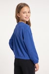 Yuvarlak Yakalı Beli Lastikli Kısa Bel Kız Çocuk Sweatshirt