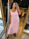 Büyük Beden Ayarlanabilir İp Askılı Modal Kumaş Elbise - Pembe 