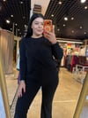 Büyük Beden Likralı Sandy Çapraz Kadın Bluz - Siyah 