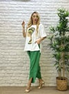 Oversize Ayrobin Kumaş Paça Detaylı Kadın İkili takım - Yeşil 