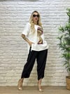Oversize Ayrobin Kumaş Paça Detaylı Kadın İkili takım - Siyah 