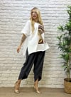 Oversize Ayrobin Kumaş Paça Detaylı Kadın İkili takım - Füme 