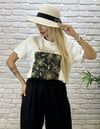Oversize Ayrobin Kumaş Romance Desenli Kadın İkili takım - Siyah   