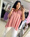 Oversize Dökümlü Kadın Gömlek - Pudra