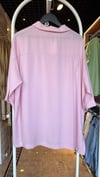 Oversize Koton Kumaş Kadın Gömlek - Pembe 