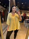 Oversize Koton Kumaş Kadın Gömlek - Sarı 