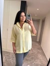 Oversize Koton Kumaş Kadın Gömlek - Sarı 