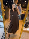 Oversize Kruvaze Kapama Nisbet Elbise - Kahve 