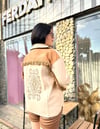 Oversize Nakışlı Püsküllü Kaşe Kadın Ceket - Krem 