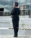 Oversize Pamuklu Büzgülü Kadın İkili Takım - Siyah 