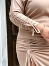 Oversize Pamuklu Ekstra Yumuşak Modal Kumaş Büzgülü Kadın İkili Takım - Krem 